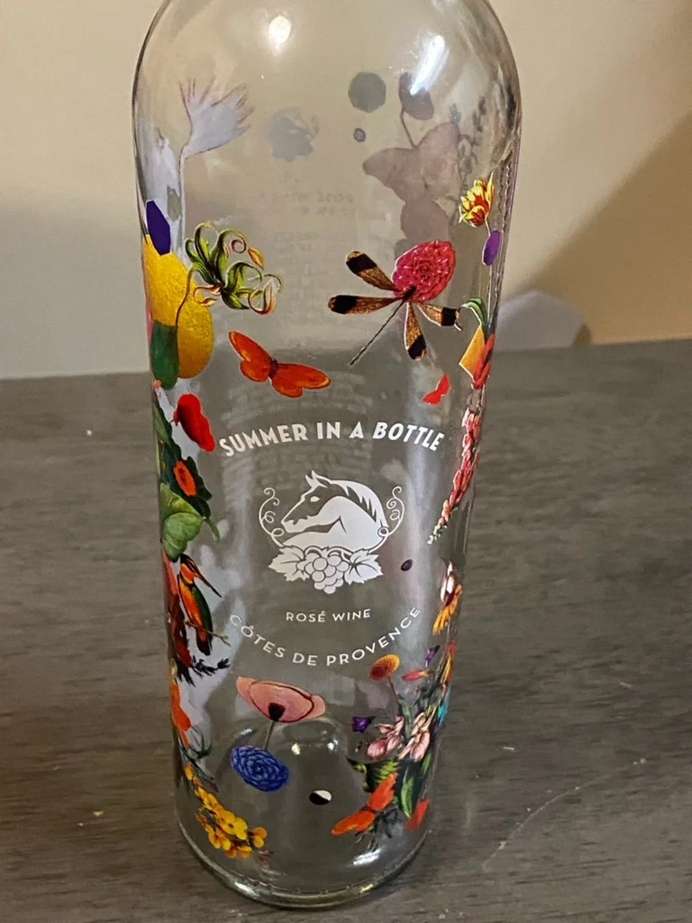 Floral Decorative Glass Bottle